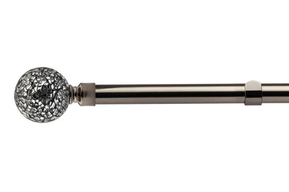 Cut Glass - Extendable Curtain Pole with pair of end finials