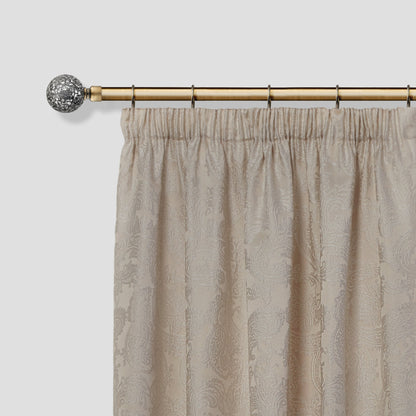 Cut Glass - Extendable Curtain Pole with rings and pair of end finials