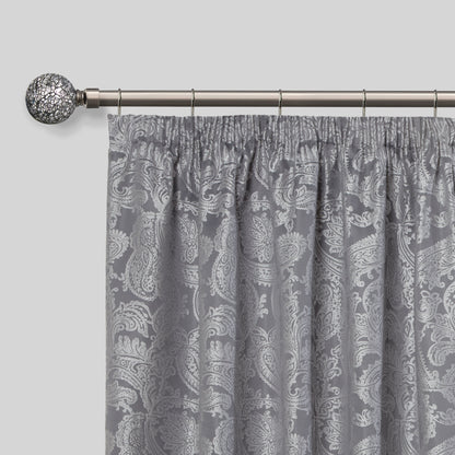 Cut Glass - Extendable Curtain Pole with rings and pair of end finials