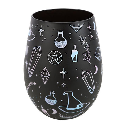 Crystal Witch Print Stemless Glass