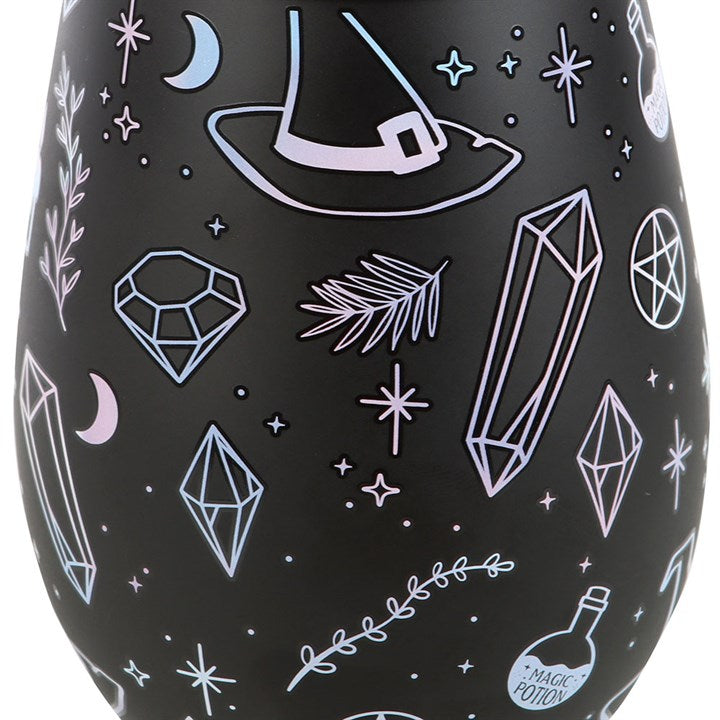 Crystal Witch Print Stemless Glass