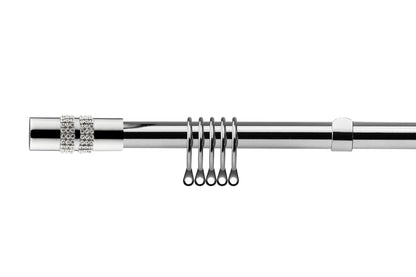 Diamante - Extendable Curtain Pole with rings and pair of end finials