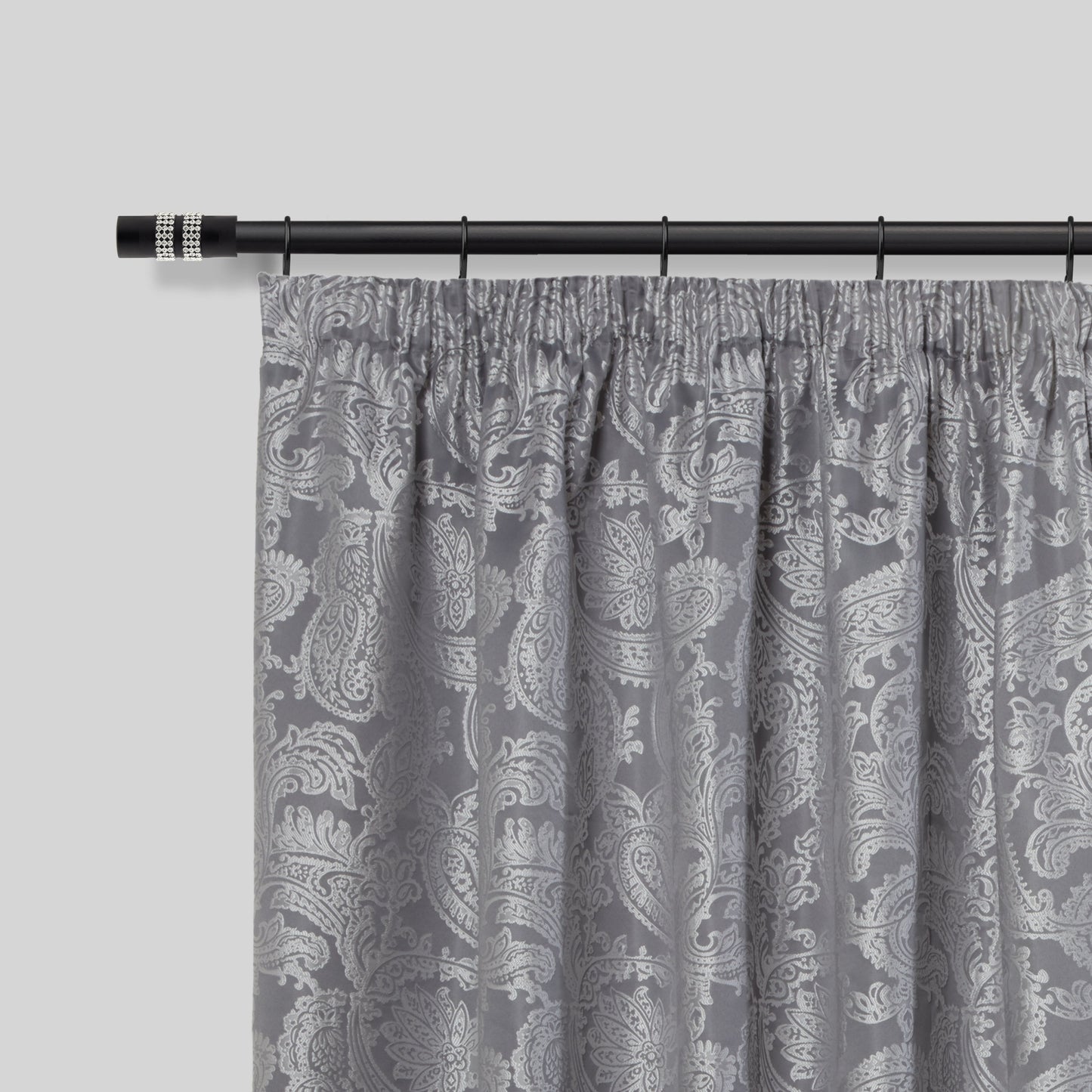 Diamante - Extendable Curtain Pole with rings and pair of end finials