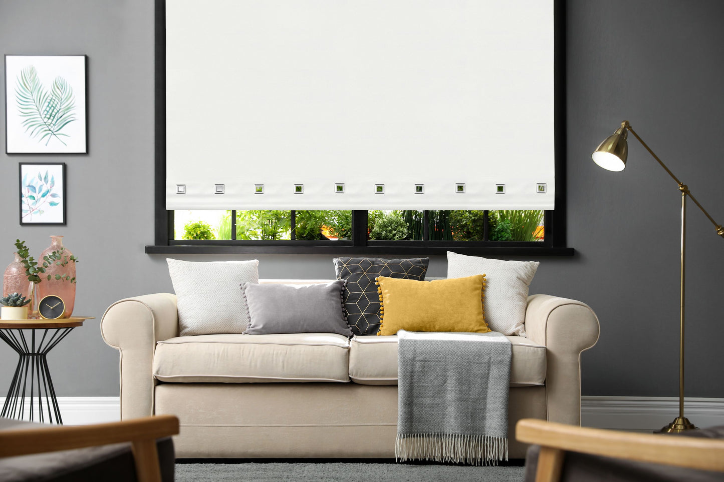 Square Eyelet Roller Blind