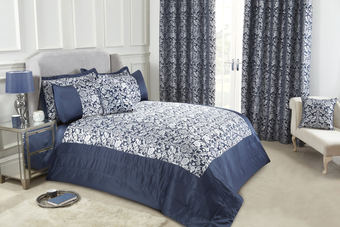 Eden - Embellished Jacquard Quilted Bedspread Set