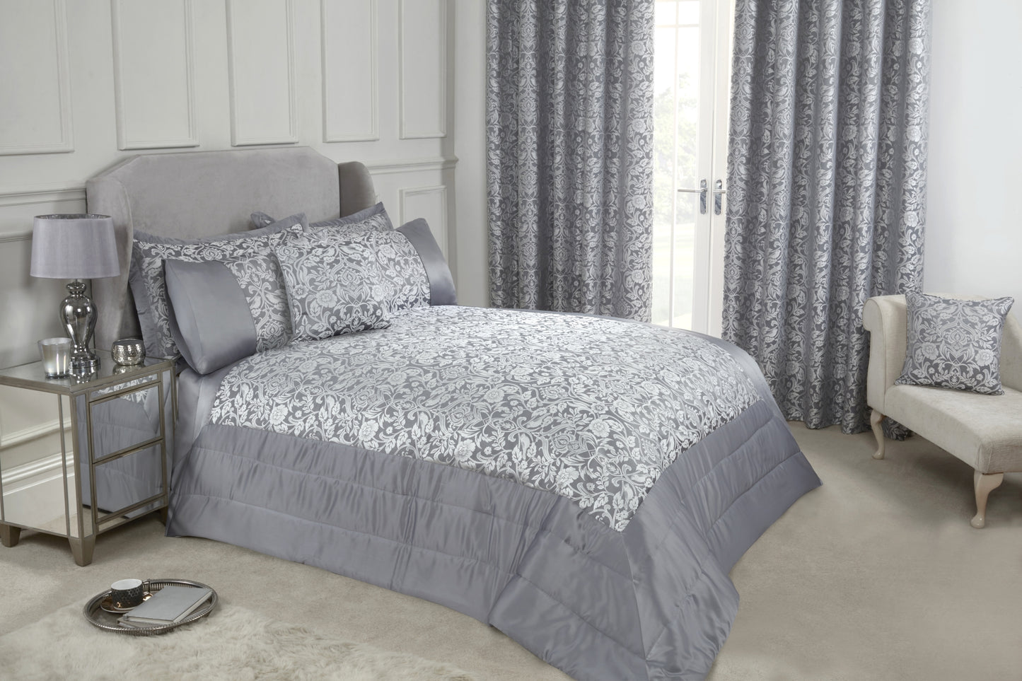 Eden - Embellished Jacquard Quilted Bedspread Set