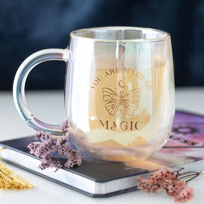 You Are Made of Magic Iridescent Double Walled Glass Mug