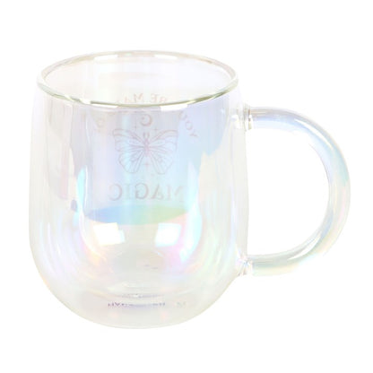 You Are Made of Magic Iridescent Double Walled Glass Mug