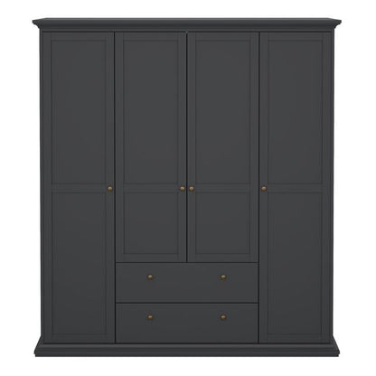 Paris Wardrobe with 4 Doors and 2 Drawers