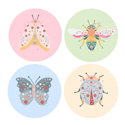 Floral Bug Coaster Set