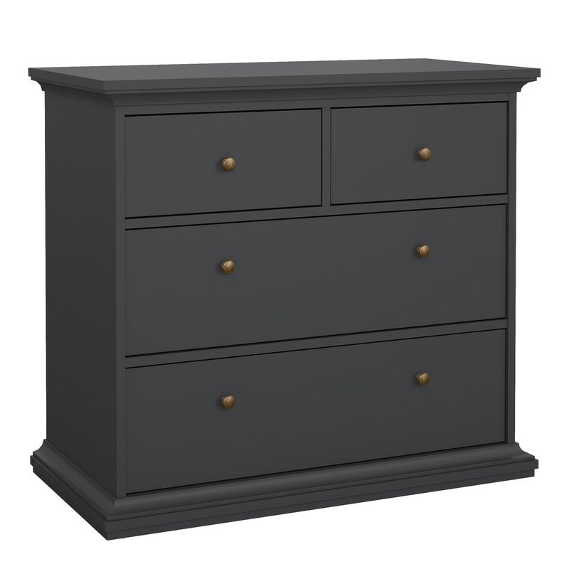 Paris Package - Bedside 2 Drawers + Chest of 4 Drawers + Wardrobe with 2 Doors