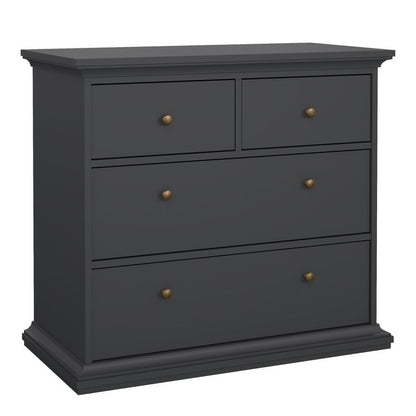 Paris Package - Bedside 2 Drawers + Chest of 4 Drawers + Wardrobe with 2 Doors