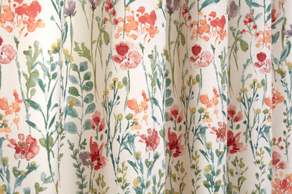 Amaryllis Floral Multi Pencil Pleat Curtains