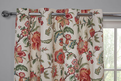 Linden Floral Multi Velvet Eyelet Curtains