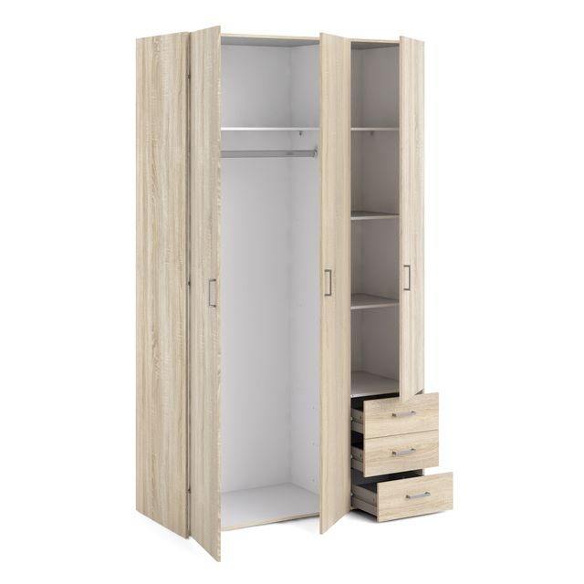 Space Wardrobe 3 Doors 3 Drawers in Oak 2001