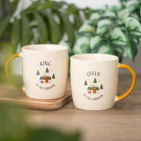 Camping King and Queen Couples Mug Set