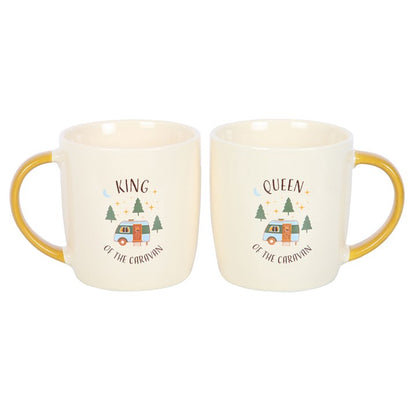 Camping King and Queen Couples Mug Set