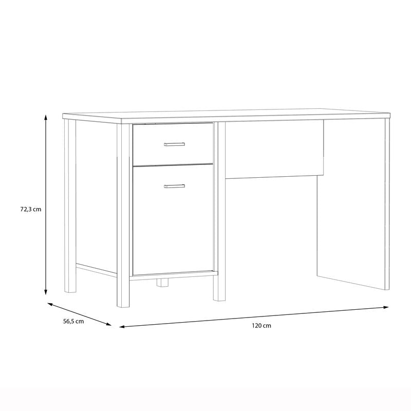 High Rock Desk in Matt Black/Riviera Oak