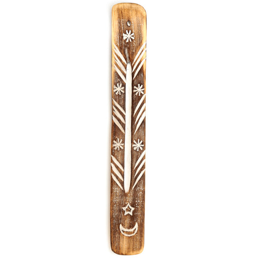 Decorative Moon and Stars Wooden Incense Burner Ash Catcher