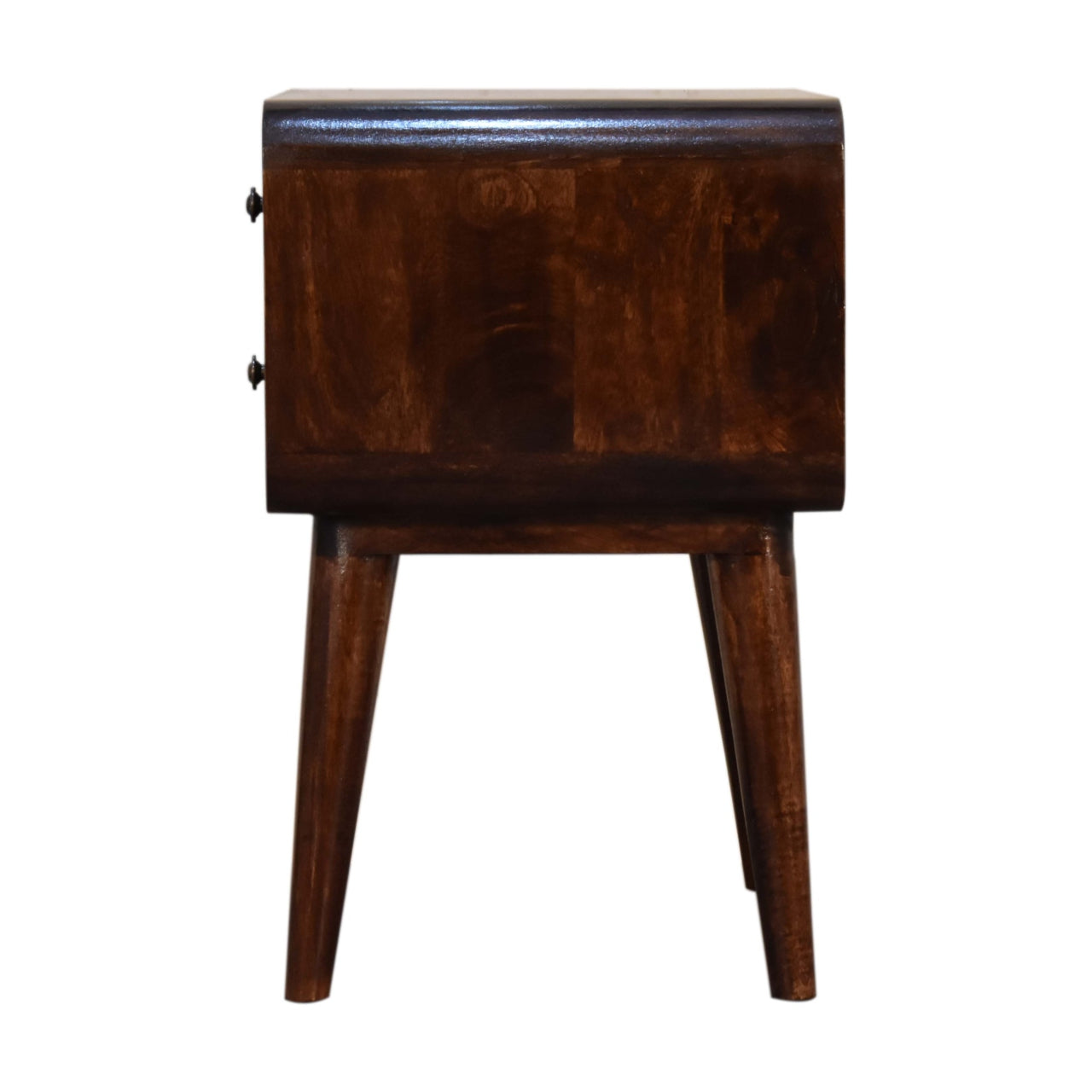 Curved Dark Walnut Bedside