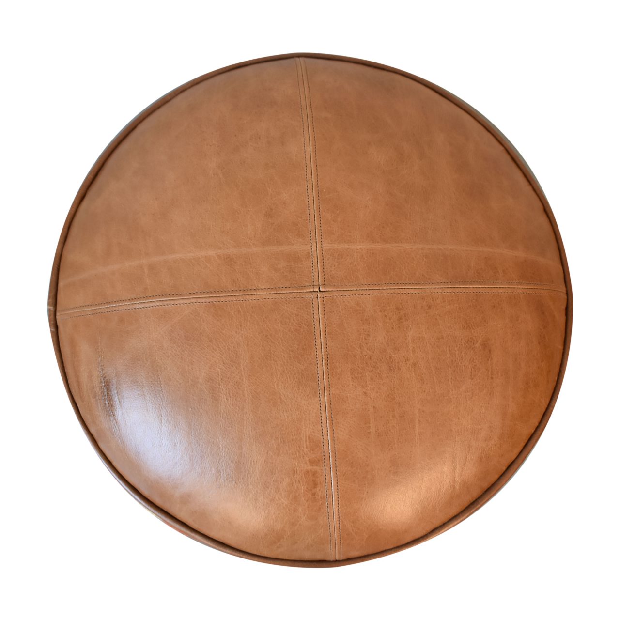 Durrie & Leather Mixed Footstool