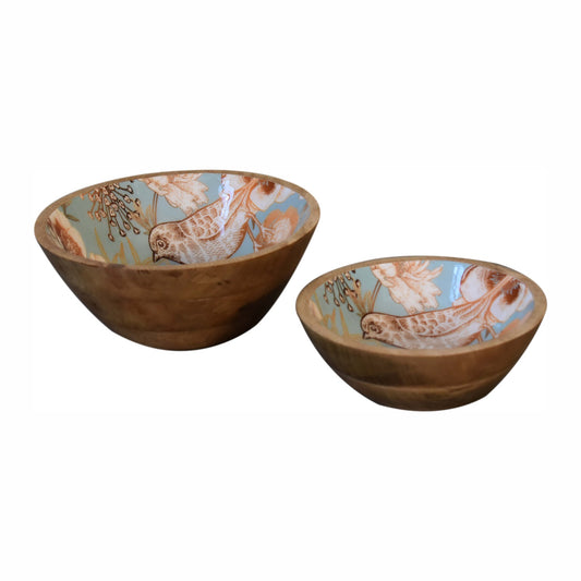 Floral Bird Bowl Set of 2