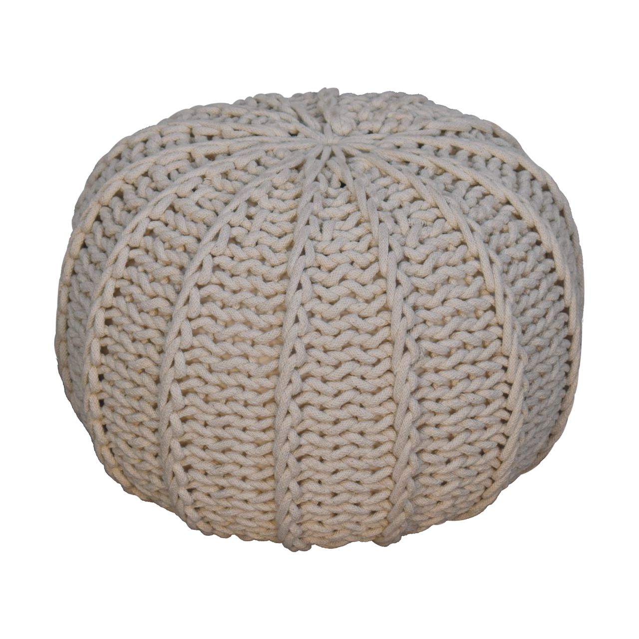 Cream Cable Pouffe