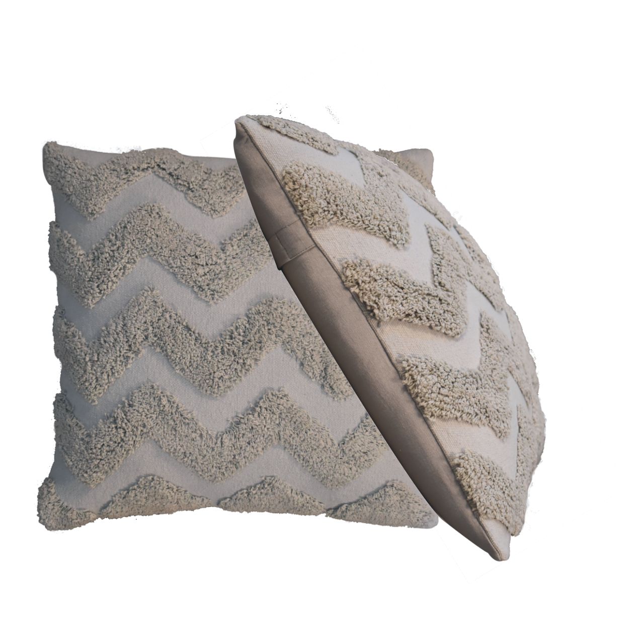 Grey Zig-zag Cushion Set of 2