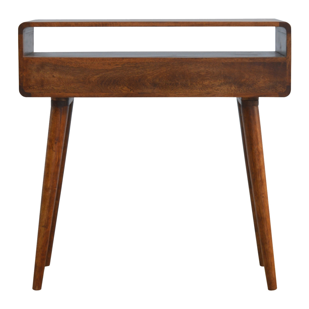 Curved Chestnut Console Tables