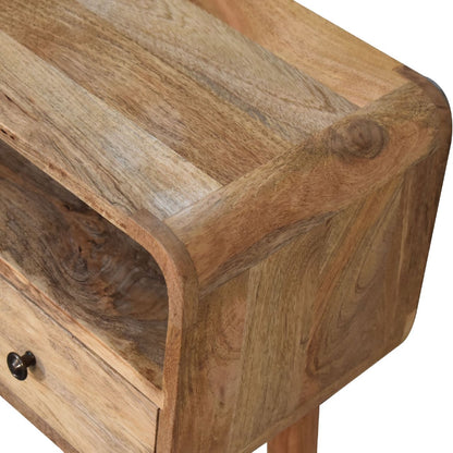 Mini Curved Oak-ish Console Tables