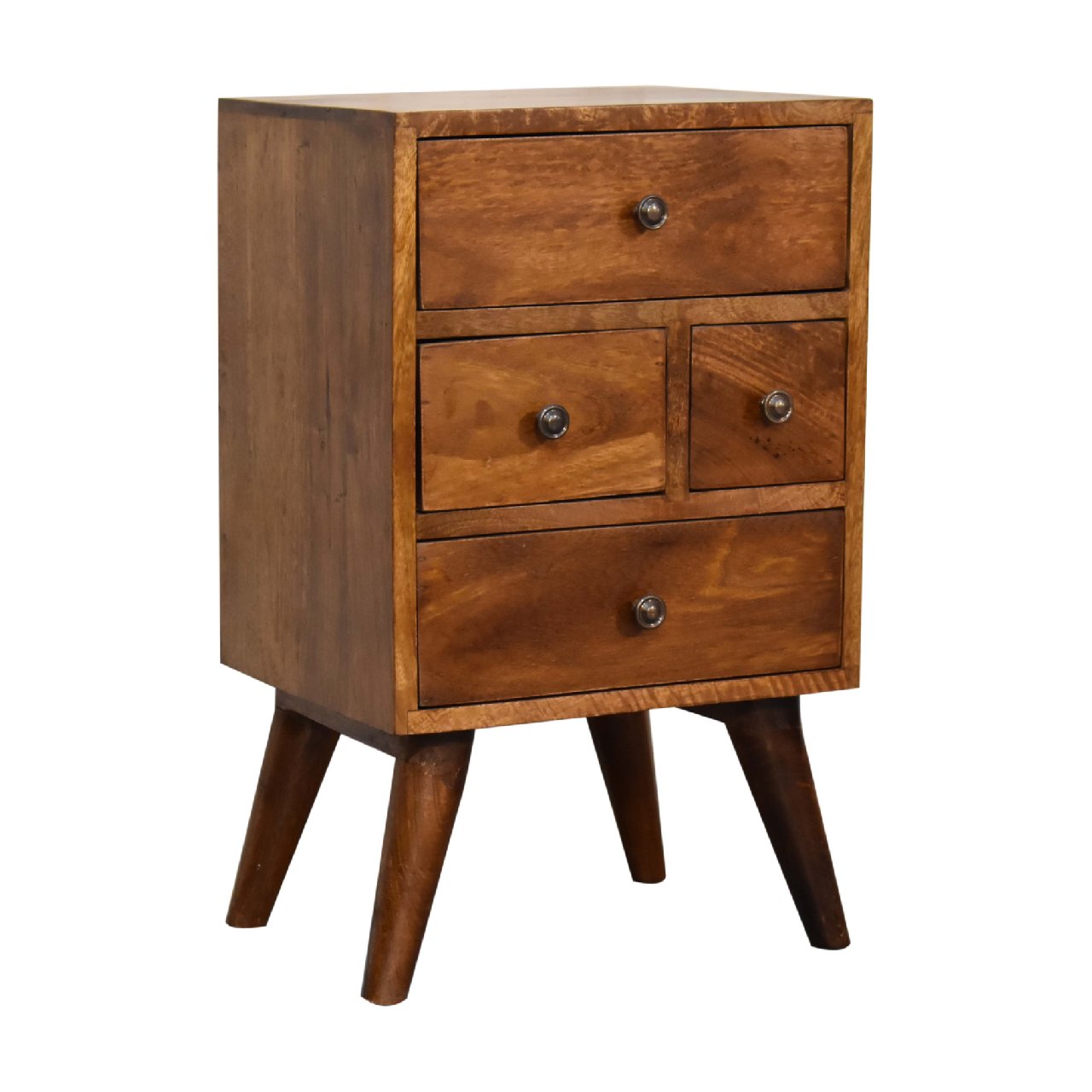 4 Drawer Multi Chestnut Bedside