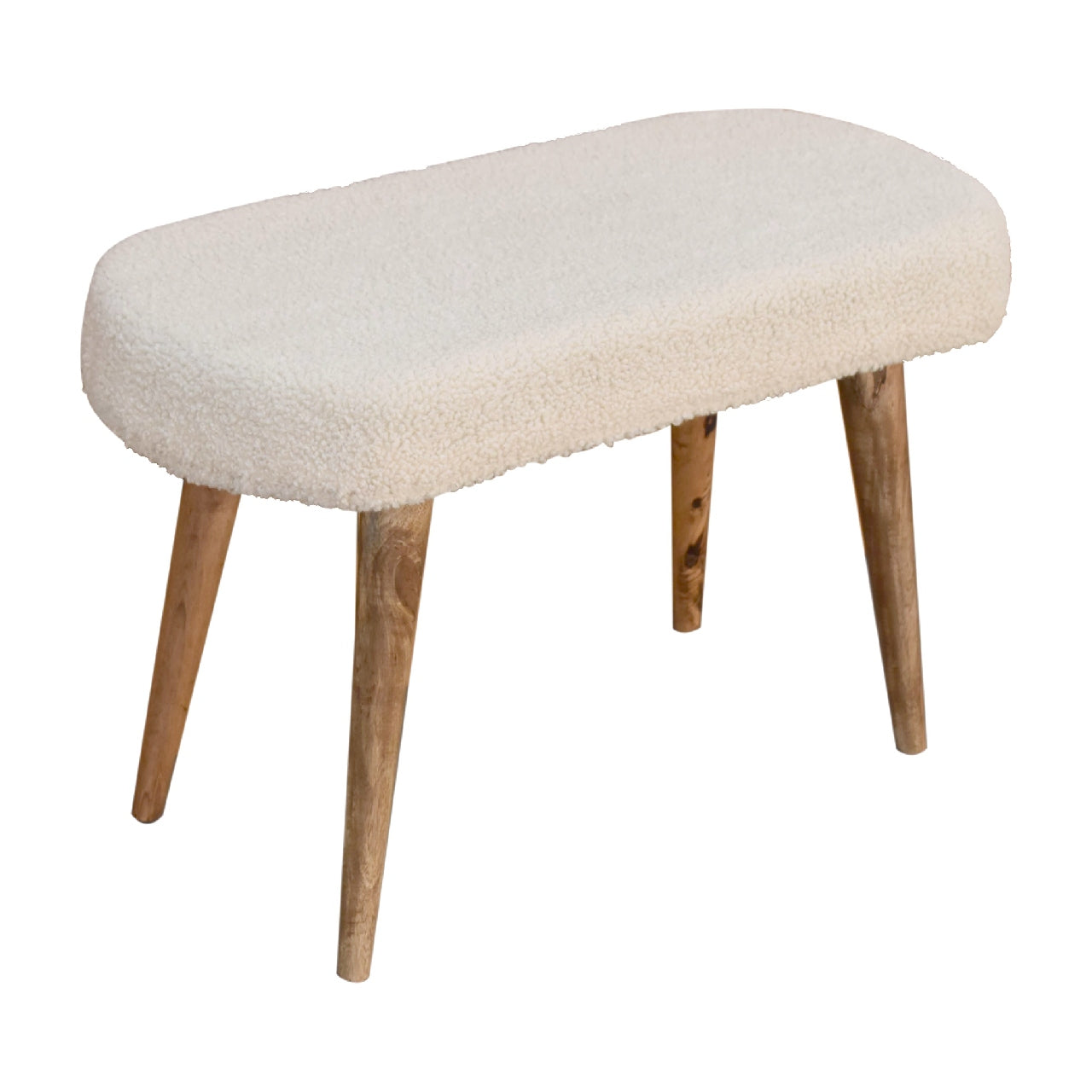 Cream Boucle Nordic Bench