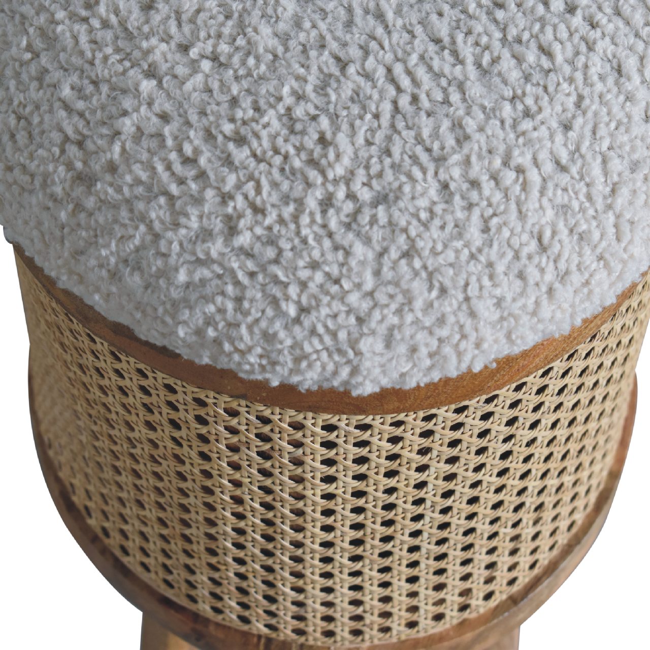 Cream Boucle Larissa Footstool