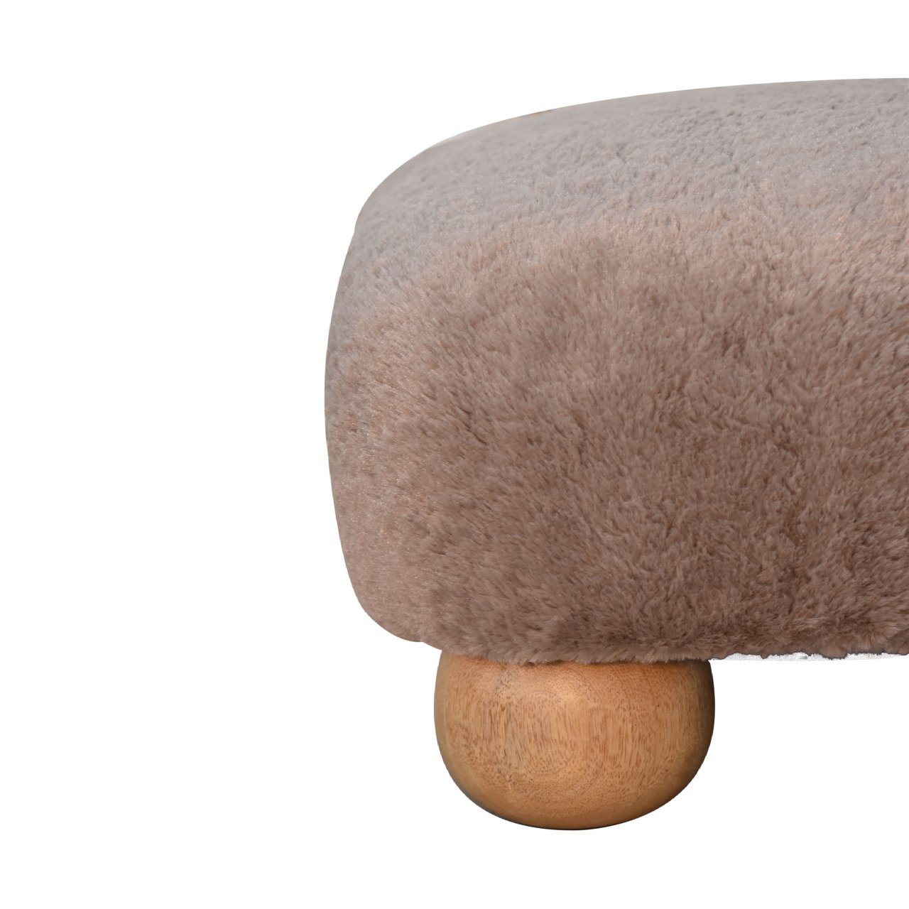 Mocha Faux Fur Nordic Footstool