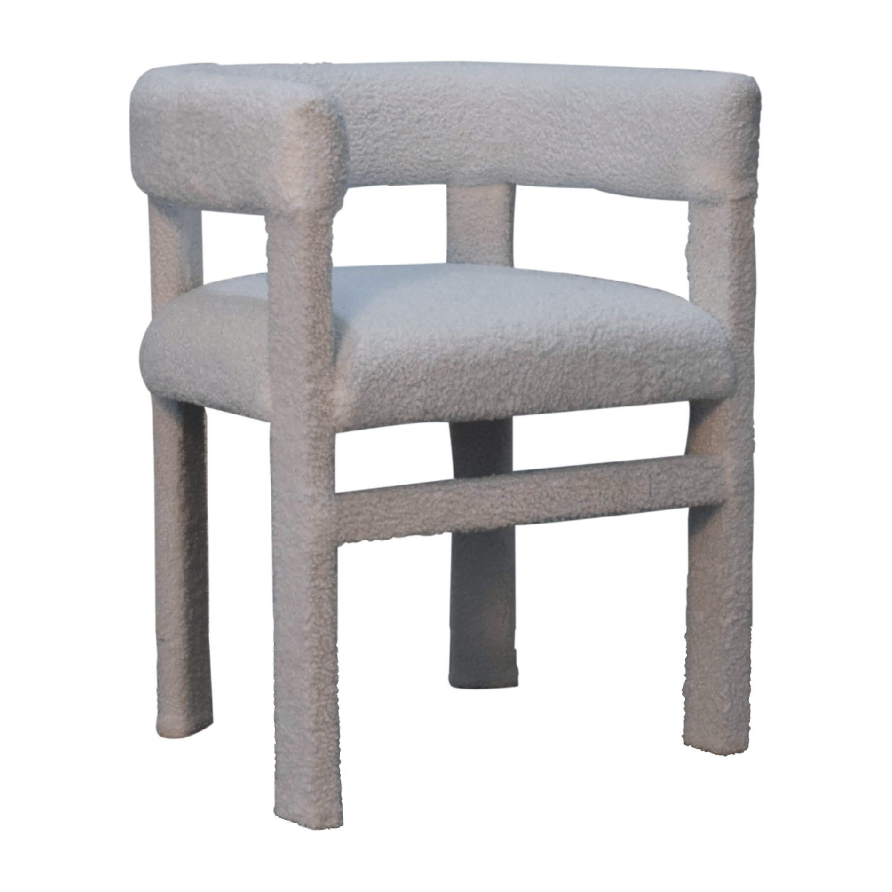 White Boucle Occasional Chair