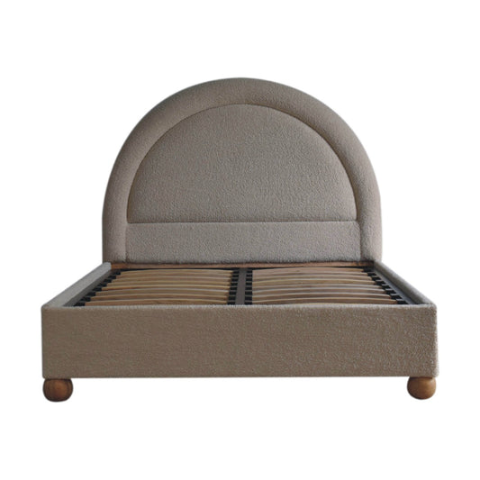 Cream Boucle Double Bed