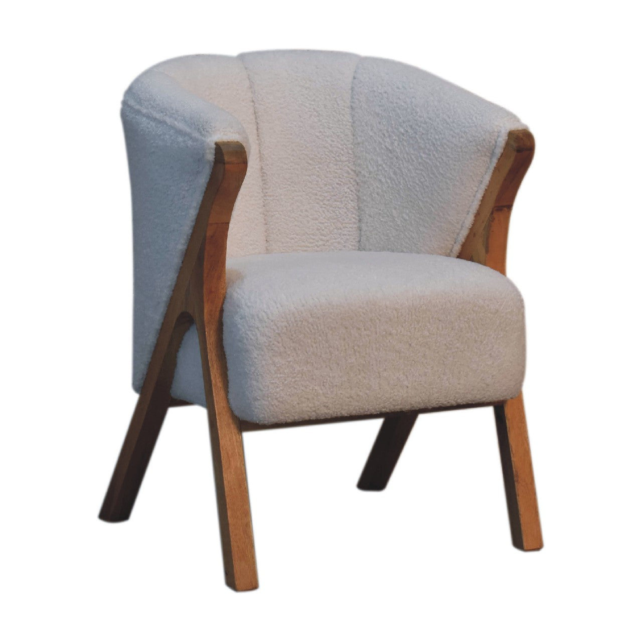 White Boucle Minimalistic Chair