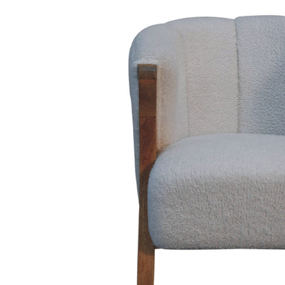 White Boucle Minimalistic Chair