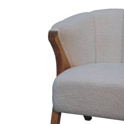 White Boucle Minimalistic Chair