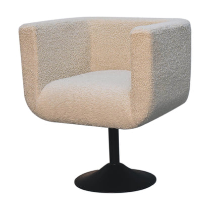 Cream Boucle Swivel Chair