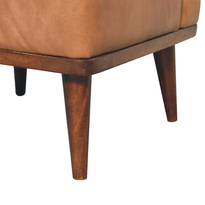 Tan Buffalo Backrest Footstool