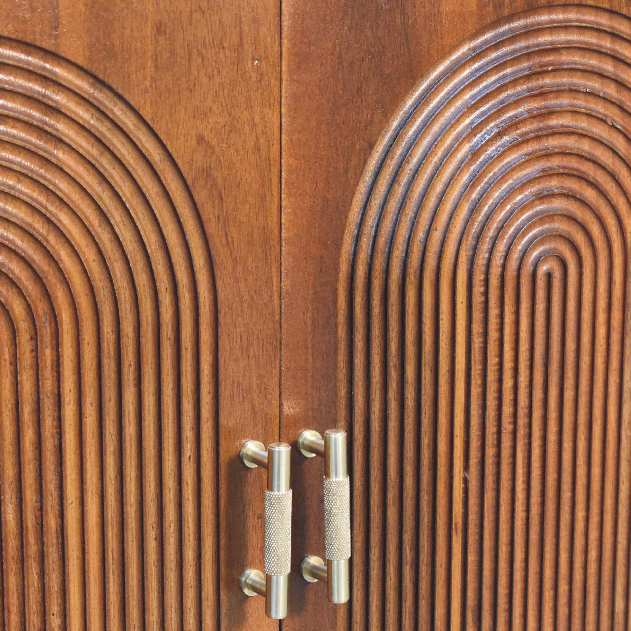 Chestnut Carved Ball Cabinet