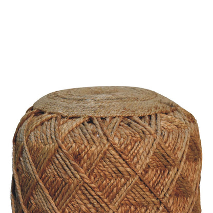 Jute Fiber Footstool Large Pattern