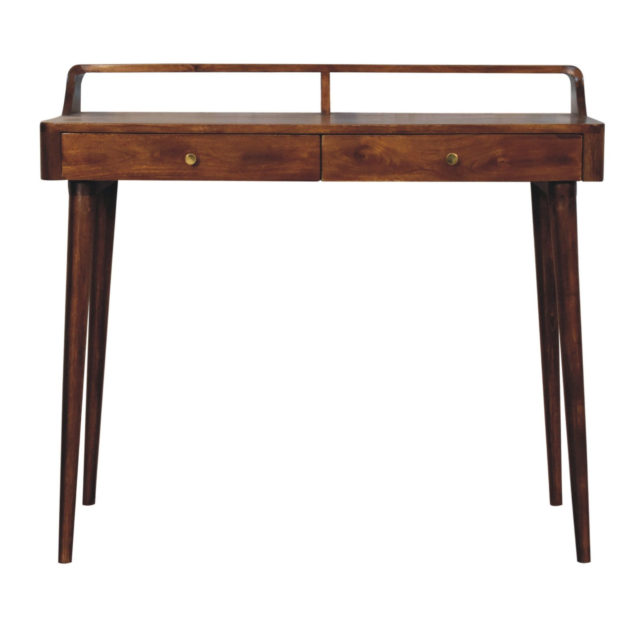 Elevated Chestnut Console Tables