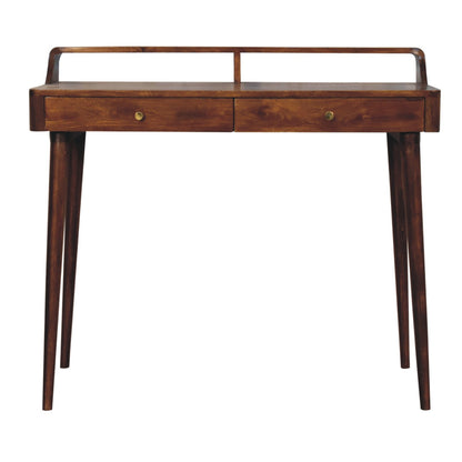 Elevated Chestnut Console Tables