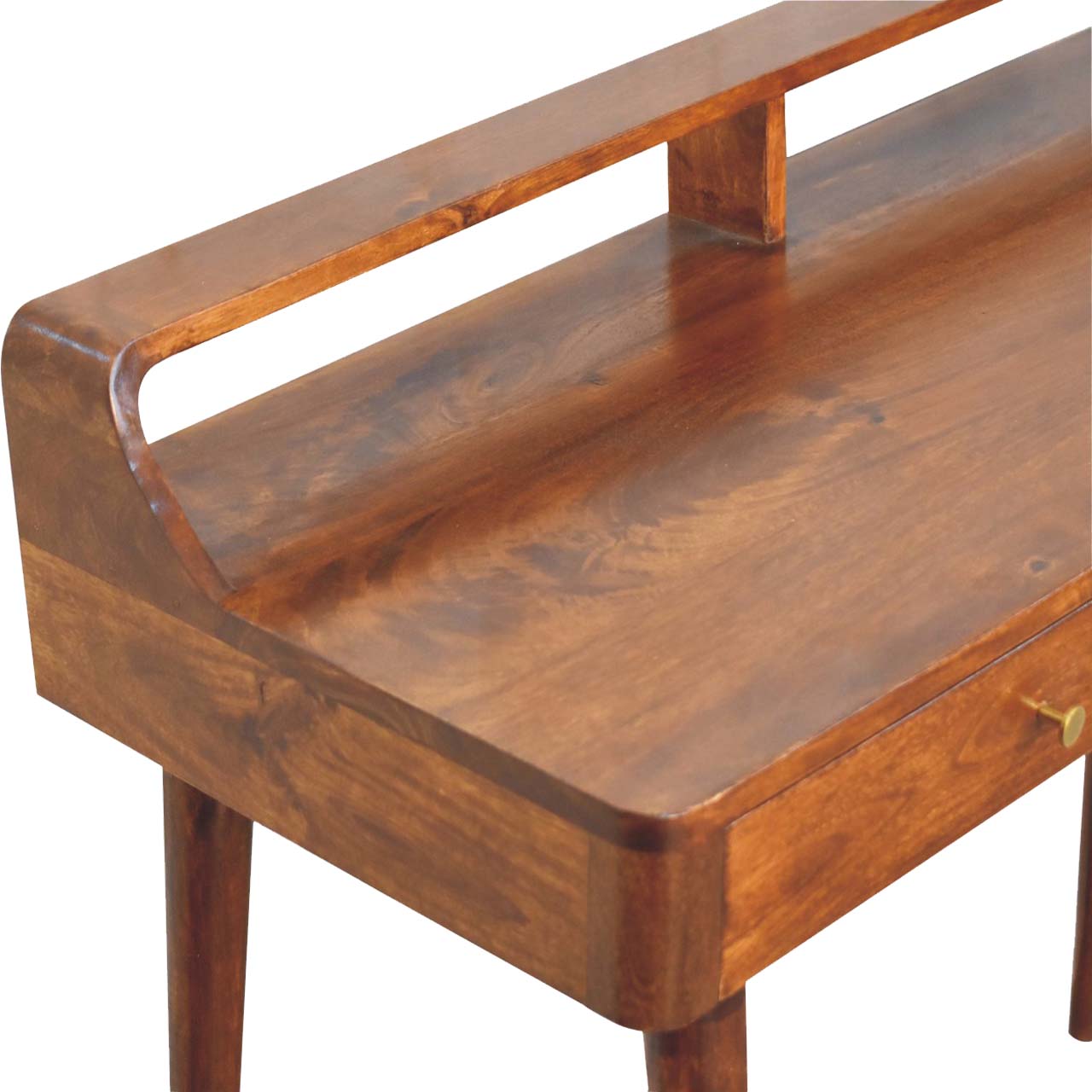 Elevated Chestnut Console Tables