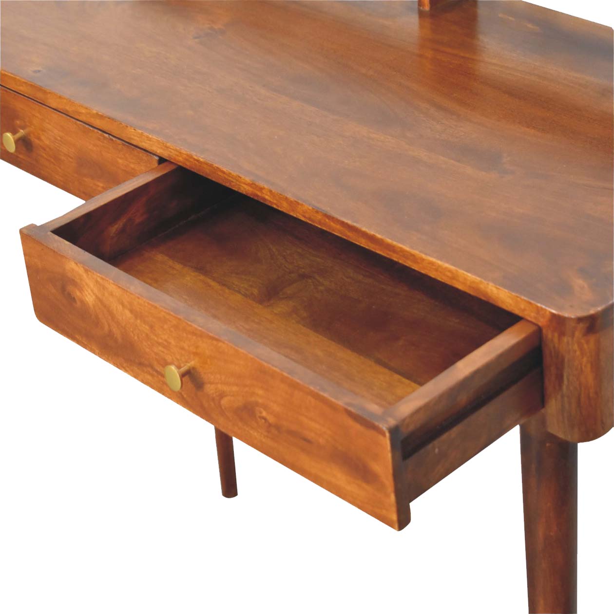 Elevated Chestnut Console Tables