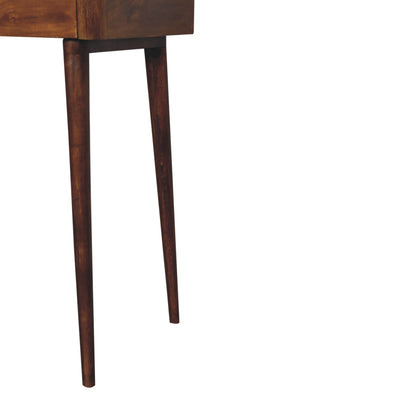 Elevated Chestnut Console Tables