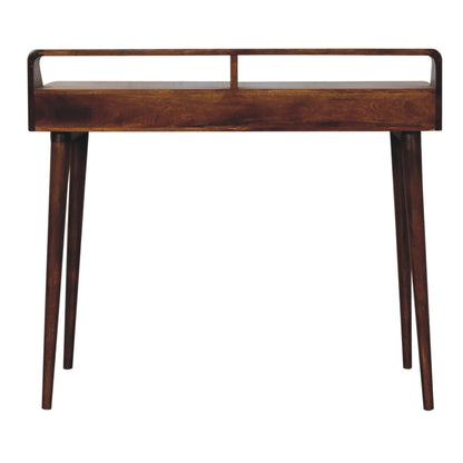 Elevated Chestnut Console Tables