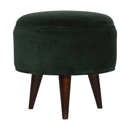 Emerald Green Velvet Nordic Stool